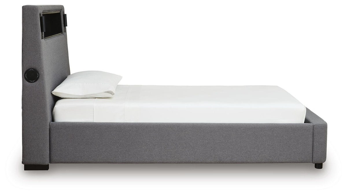 Finigale Upholstered Bed with Wireless Audio