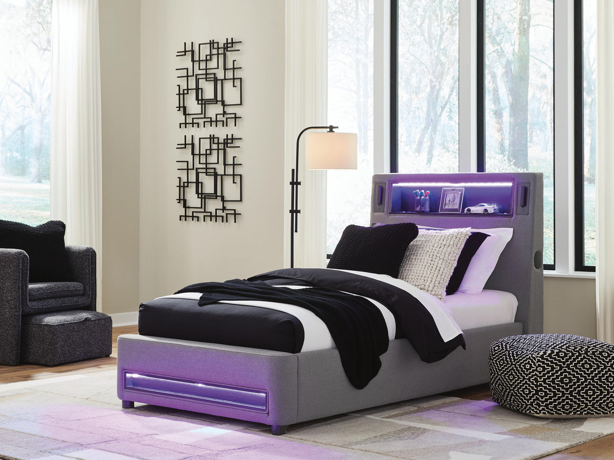 Finigale Upholstered Bed with Wireless Audio