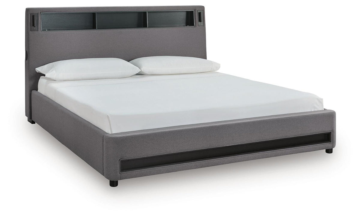 Finigale Upholstered Bed with Wireless Audio