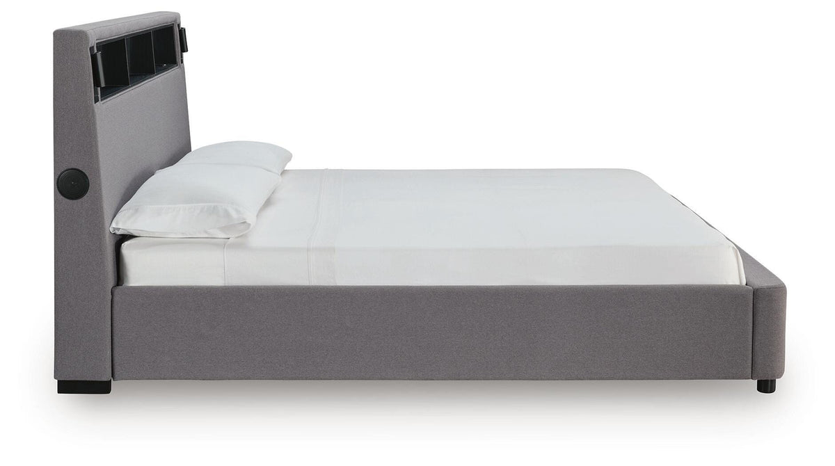 Finigale Upholstered Bed with Wireless Audio