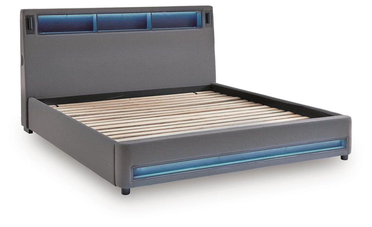 Finigale Upholstered Bed with Wireless Audio