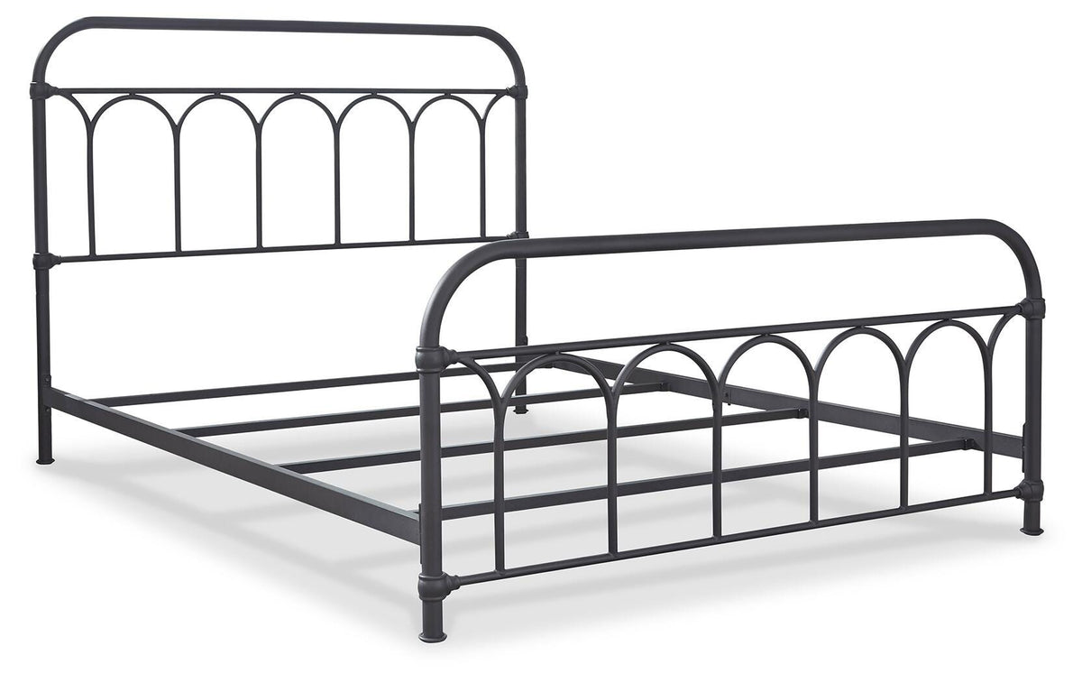 Nashburg Queen Metal Bed with Mattress