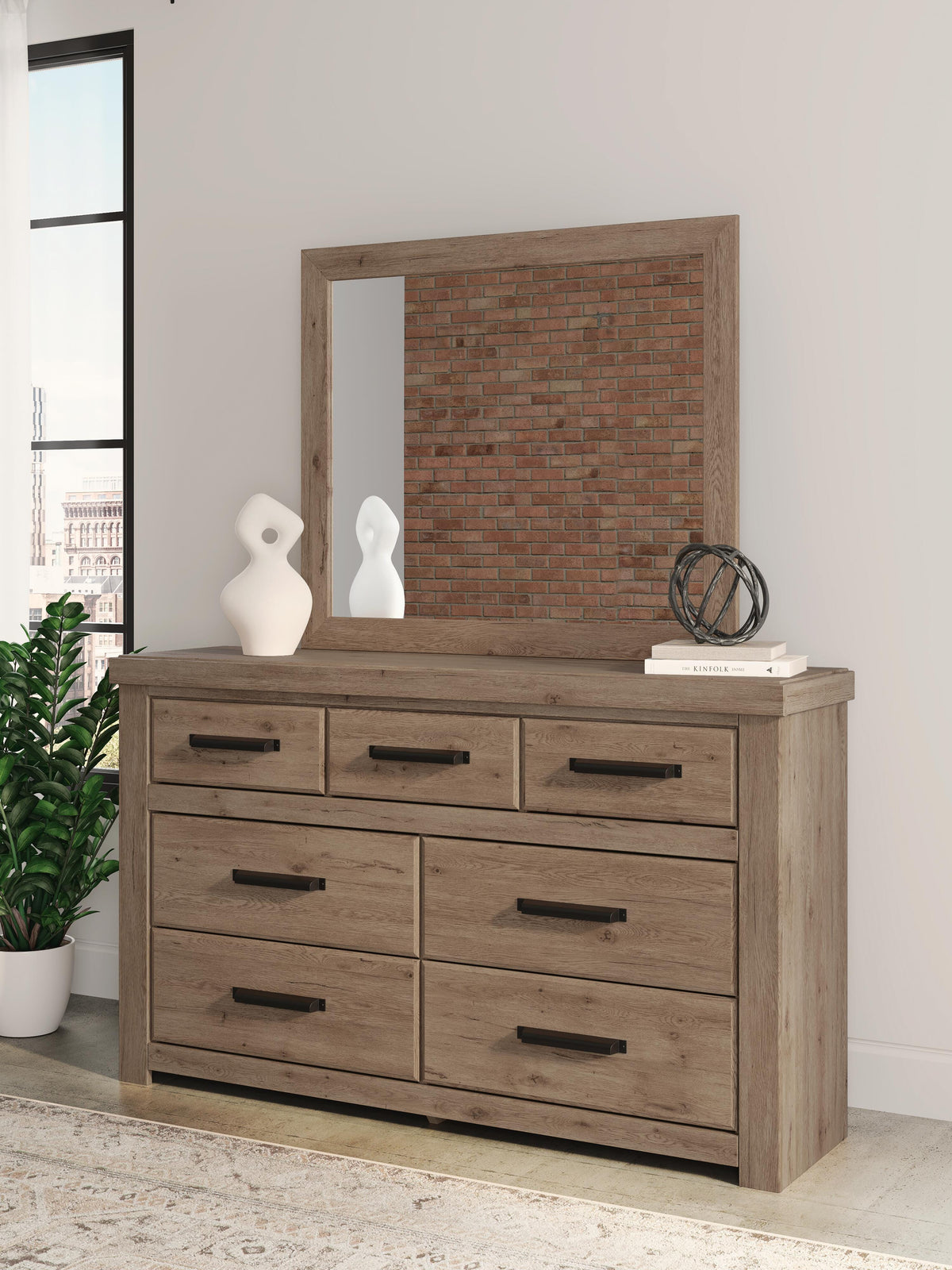 Oliandon Queen Panel Bed, Dresser and Mirror