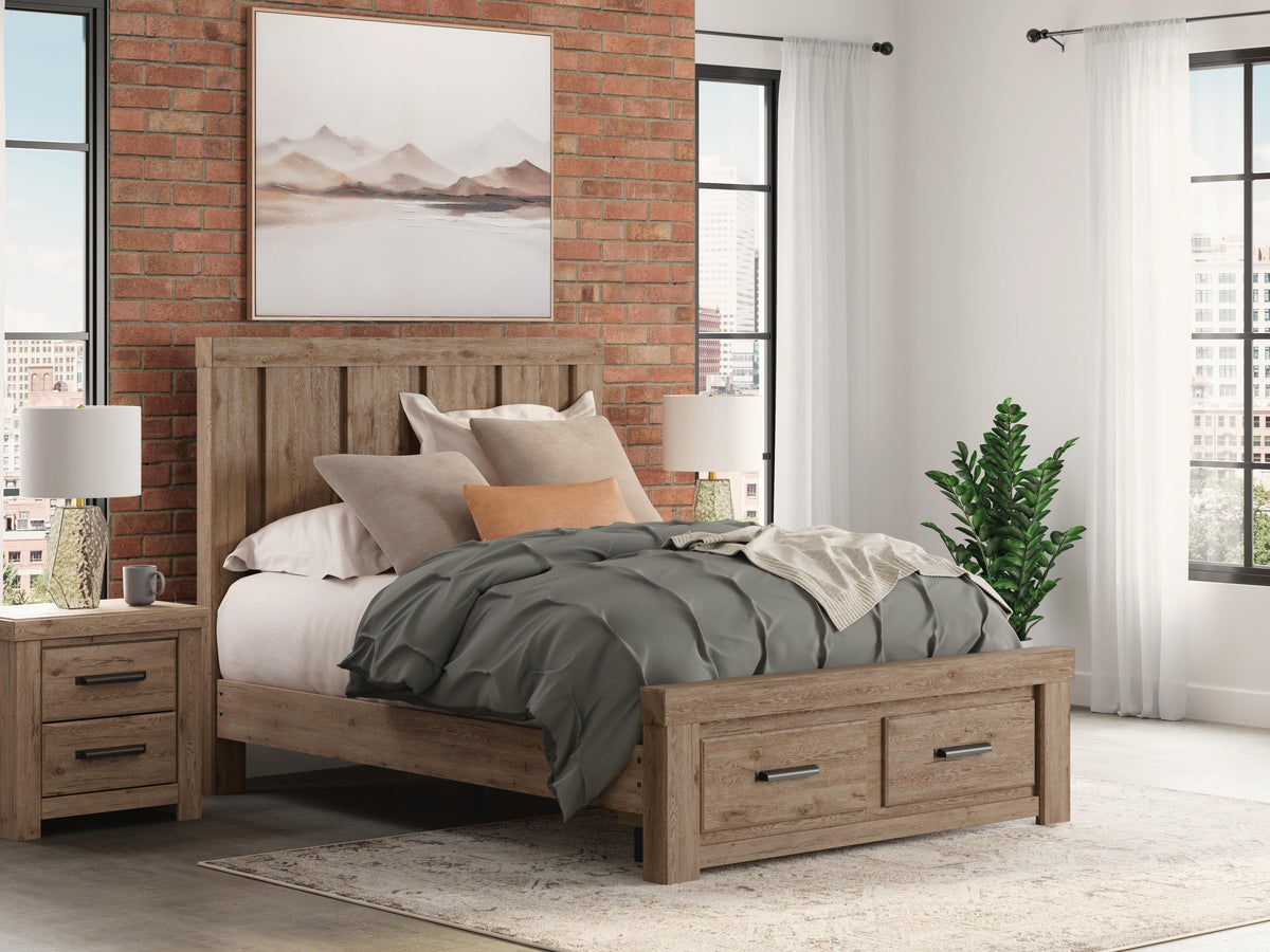 Oliandon Panel Storage Bed - Queen