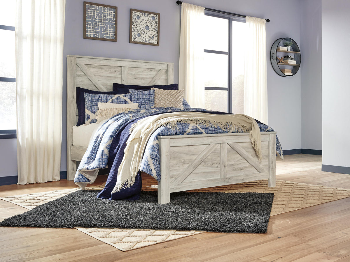 Bellaby Queen Crossbuck Panel Bed, Dresser and Mirror