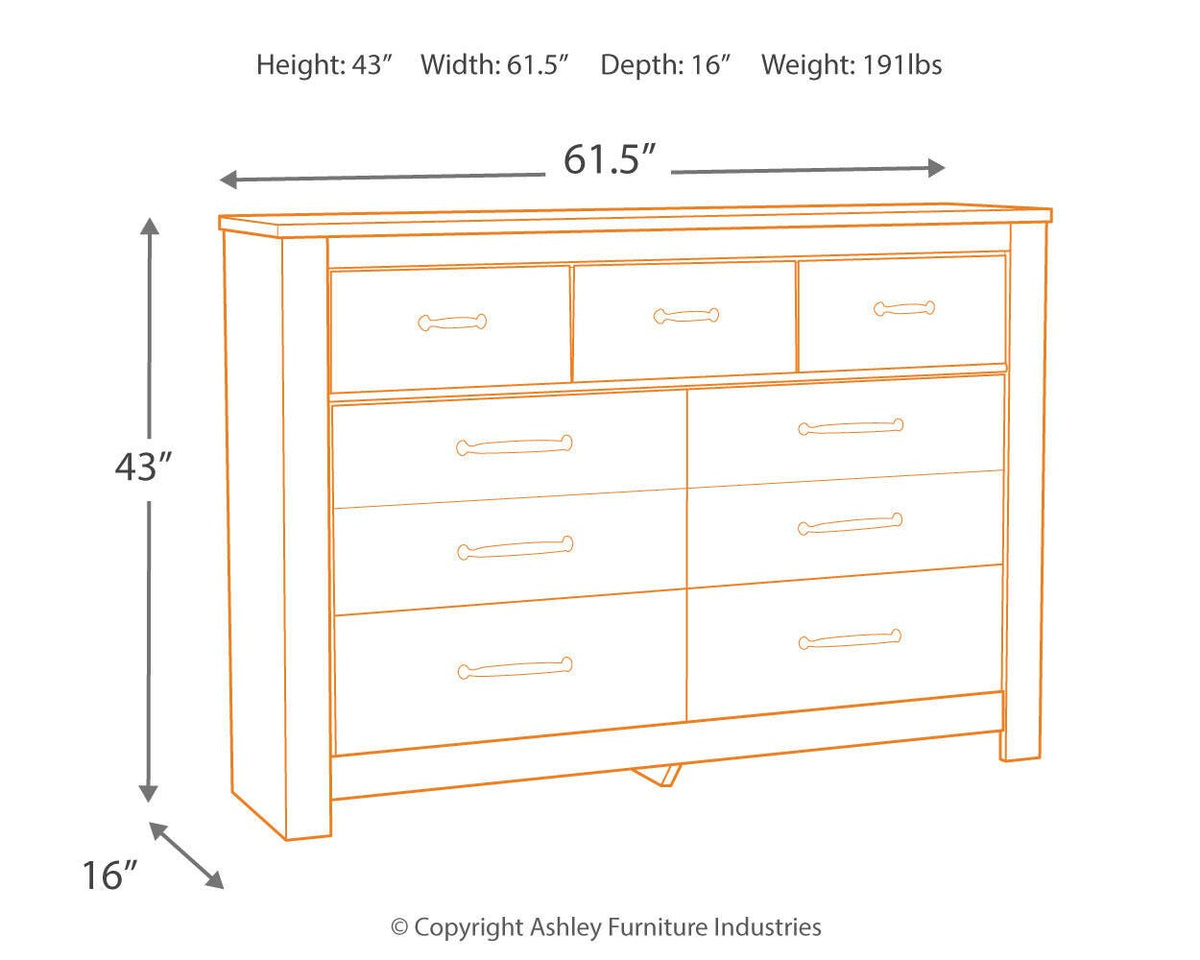 Bellaby Crossbuck Panel Bed Set - King, Dresser