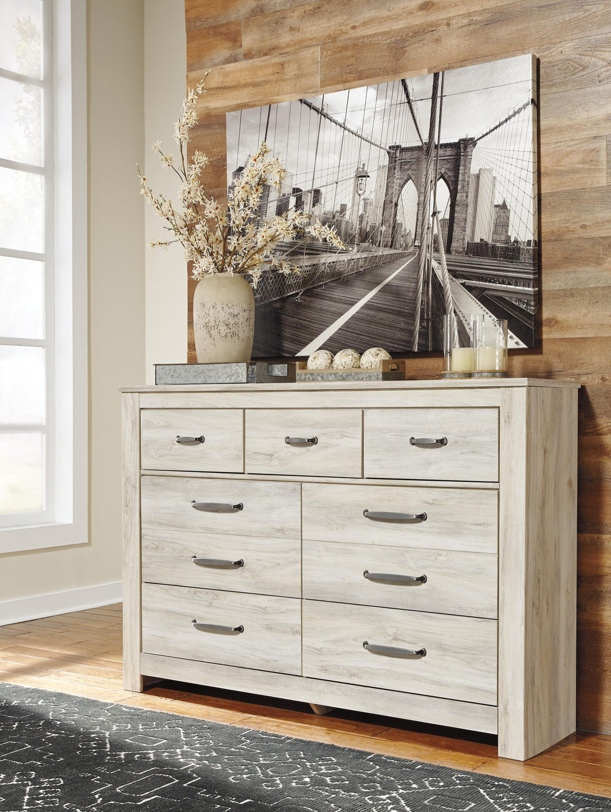 Bellaby Queen Panel Storage Bed, Dresser and Nightstand