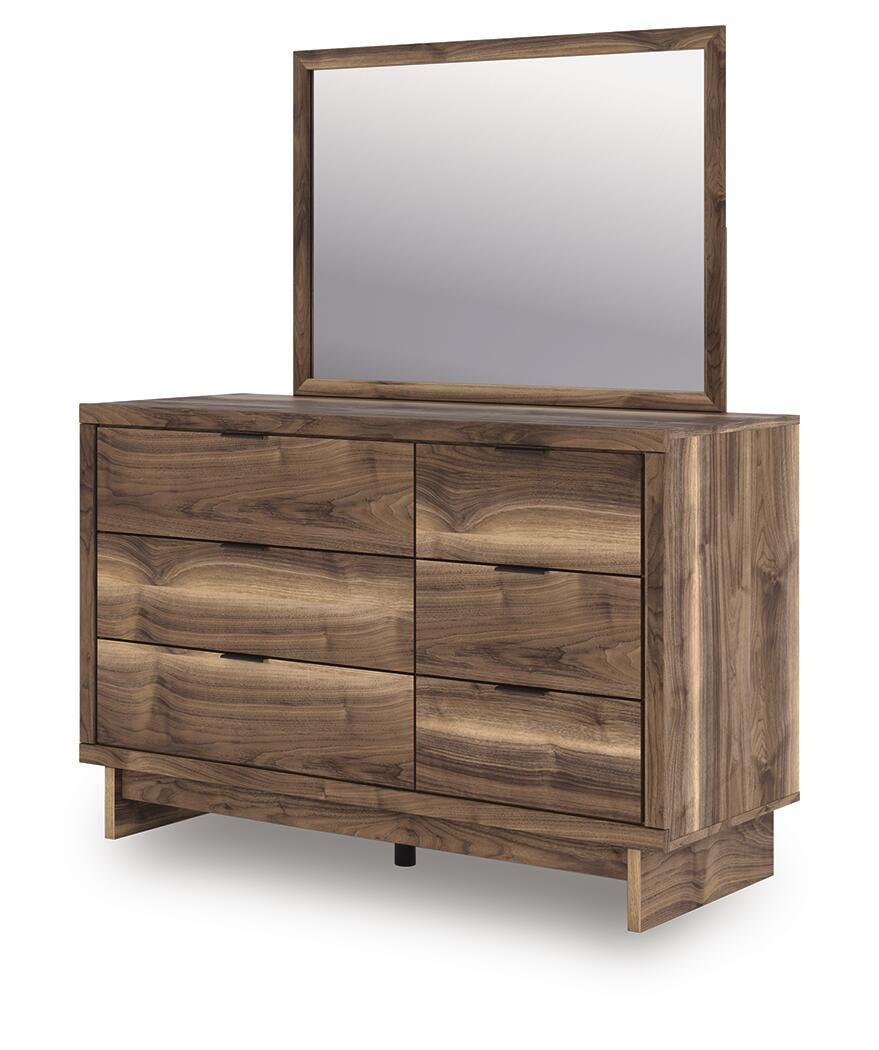 Chirason Twin Panel Bed with Storage, Dresser and Mirror