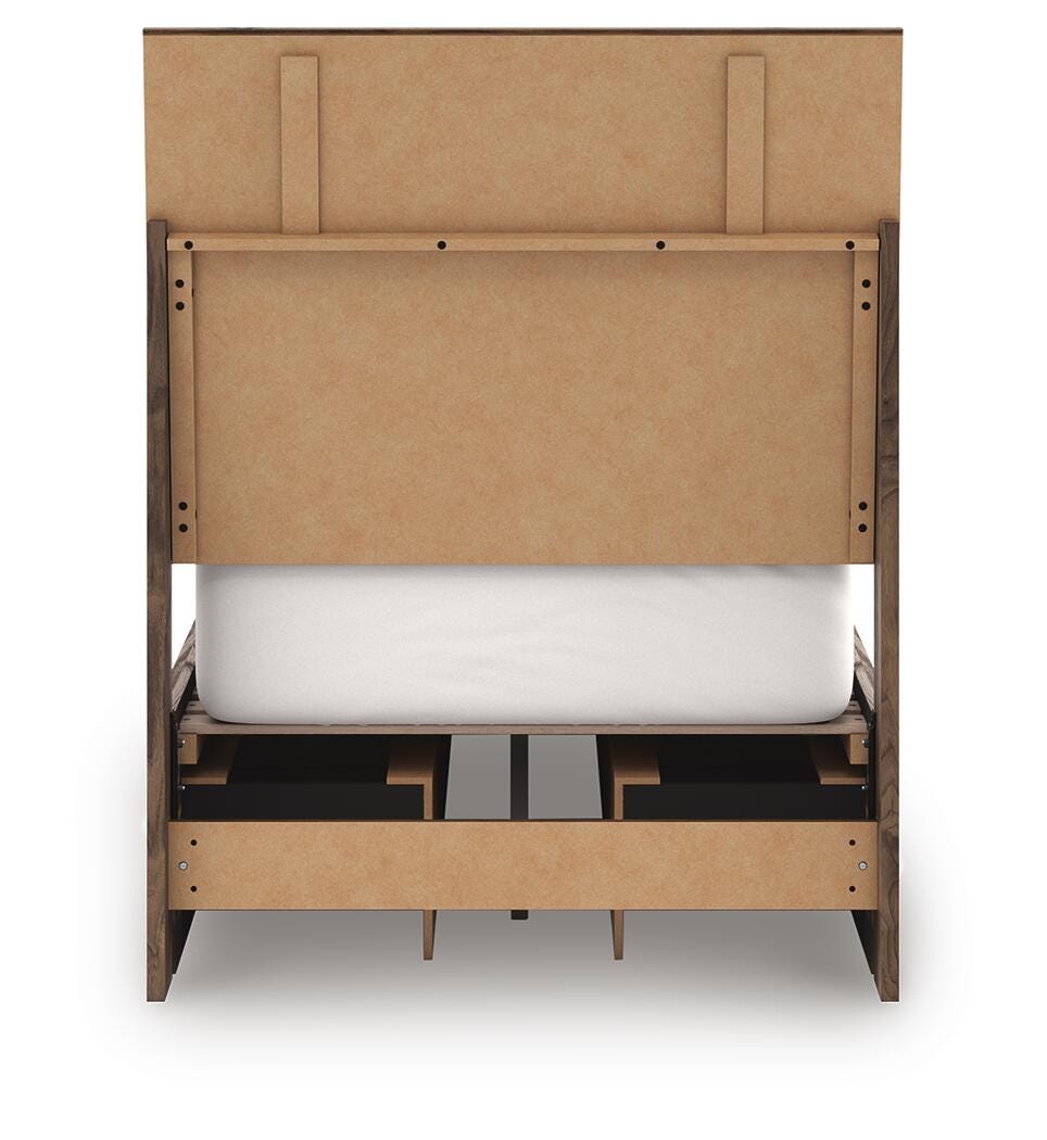 Chirason Twin Panel Bed with Storage, Dresser and Mirror