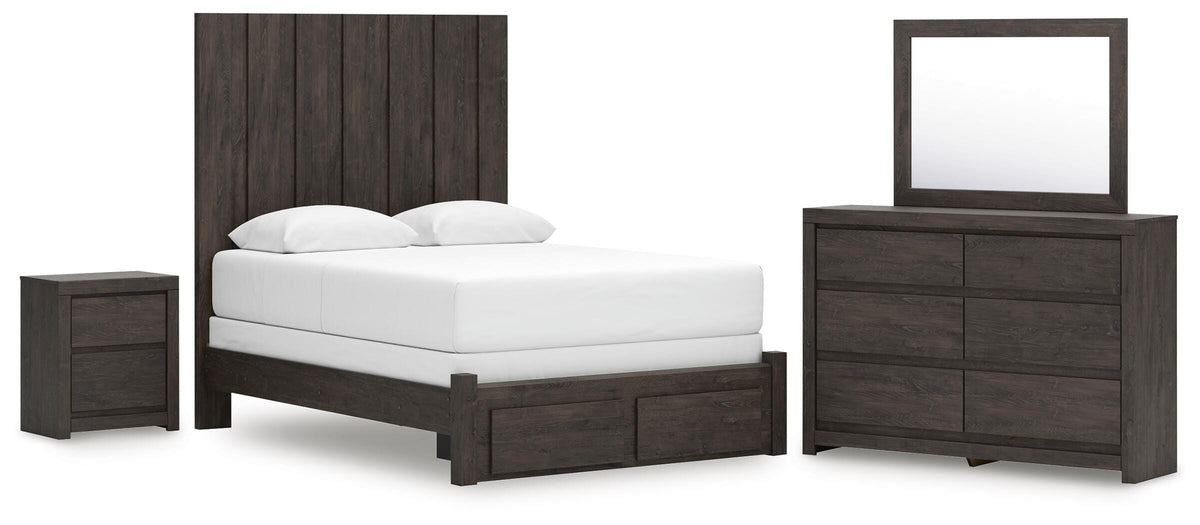 Fraluna Panel Storage Bed Set - Queen, Dresser, Mirror and Nightstand