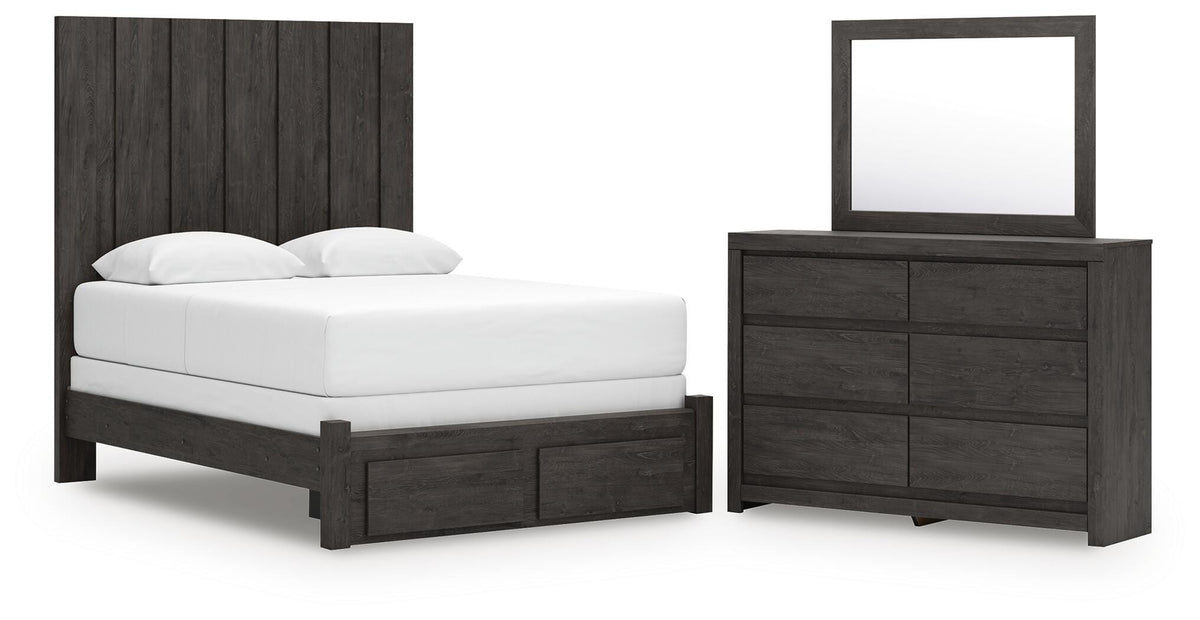 Fraluna Queen Panel Storage Bed, Dresser and Mirror