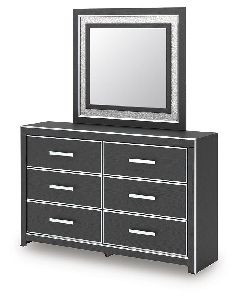 Zuraleus Queen Upholstered Panel Bed, Dresser and Mirror