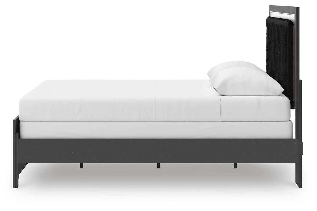Zuraleus Queen Upholstered Panel Bed, Dresser and Mirror