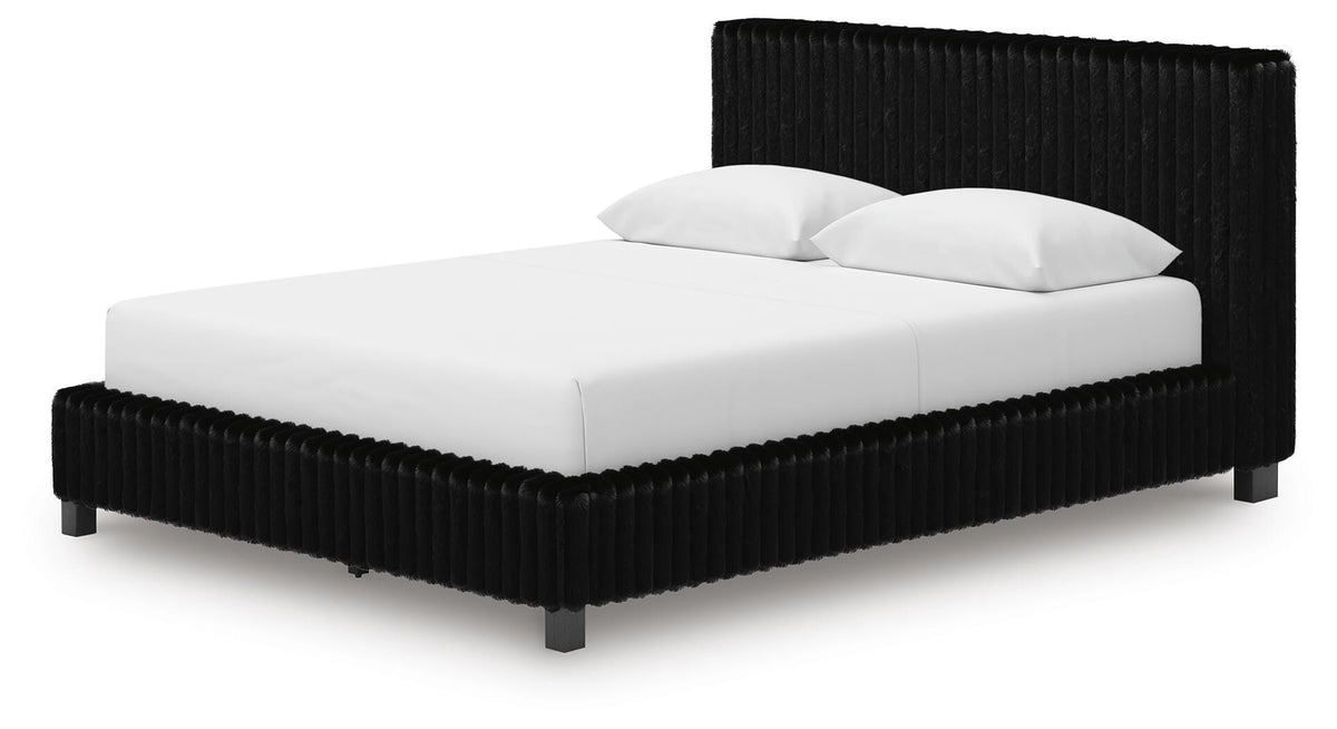 Zuraleus Queen Upholstered Bed, Dresser and Mirror