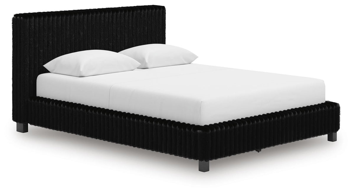 Zuraleus Queen Upholstered Bed, Dresser, Mirror and Nightstand