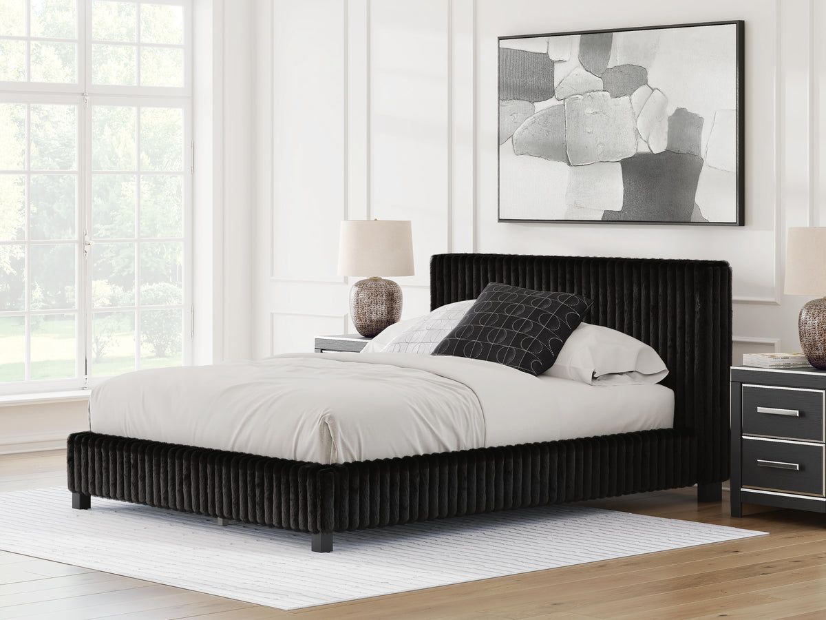Zuraleus Queen Upholstered Bed, Dresser, Mirror and Nightstand