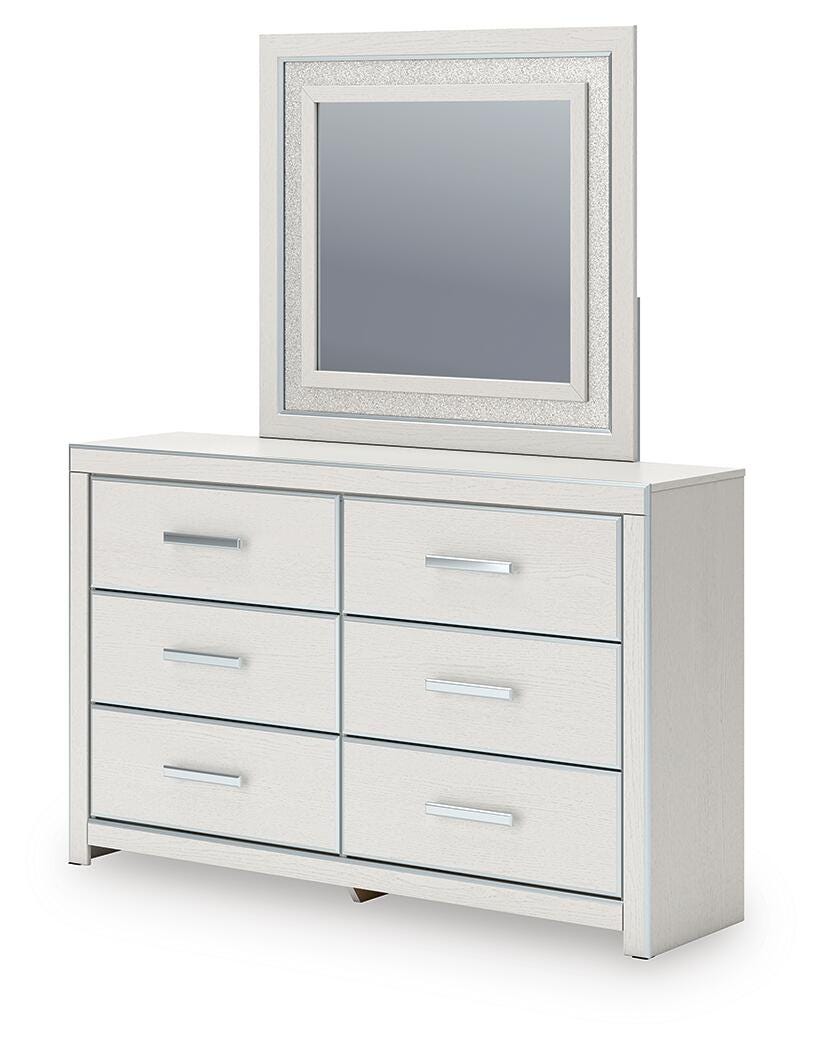 Zuraleus King Upholstered Panel Bed, Dresser, Mirror and Nightstand