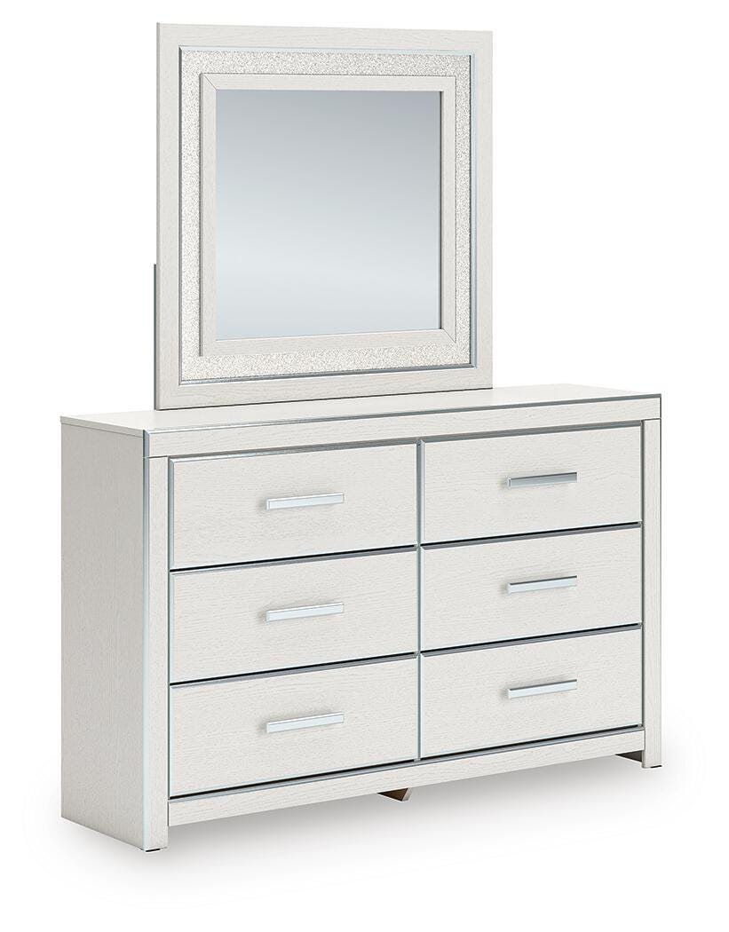 Zuraleus King Upholstered Panel Bed, Dresser, Mirror and Nightstand