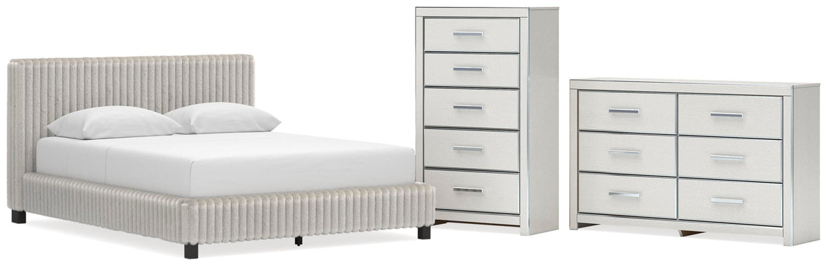 Zuraleus Upholstered Bed Set - Queen, Dresser and Chest