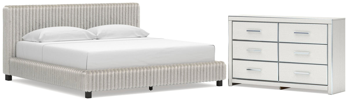 Zuraleus Upholstered Bed Set - King, Dresser