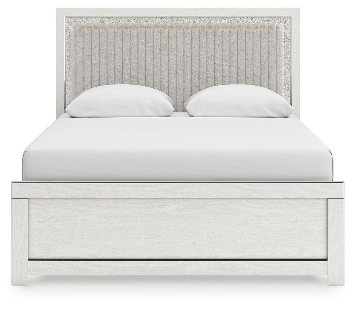 Zuraleus Queen Upholstered Panel Bed, Dresser, Mirror and Nightstand