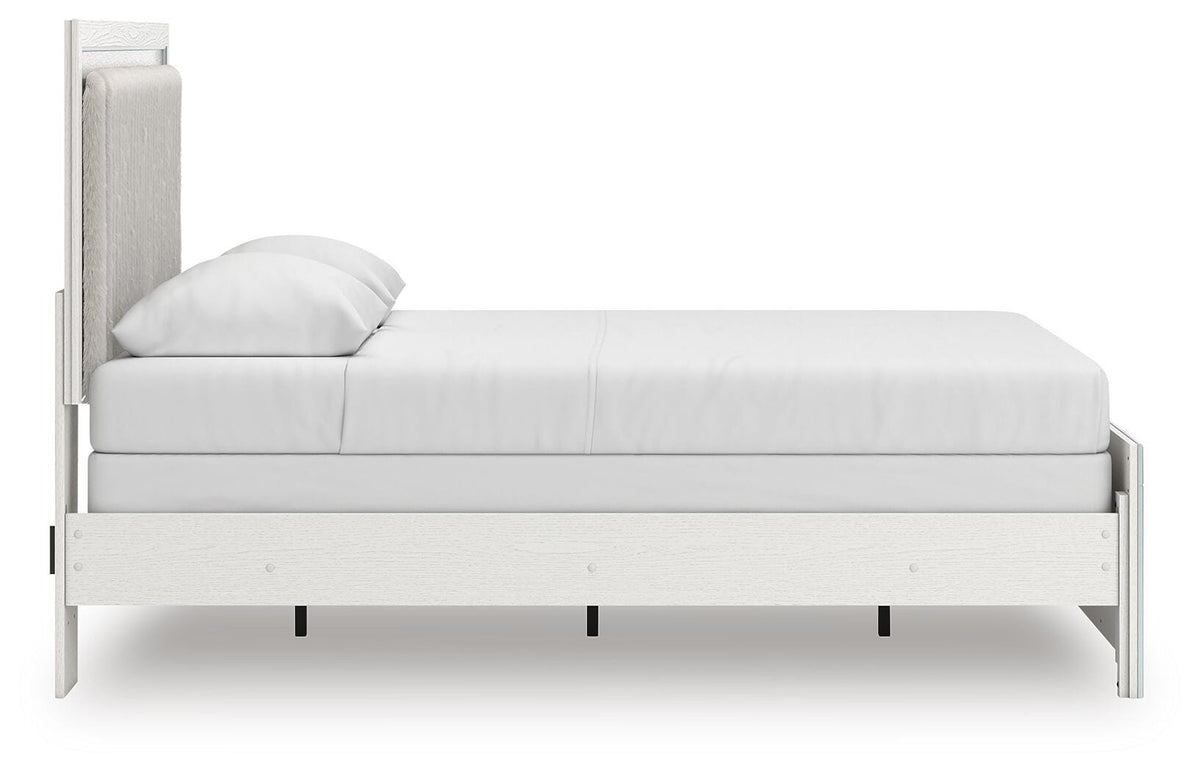 Zuraleus Queen Upholstered Panel Bed, Dresser and Mirror