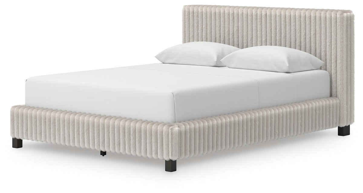 Zuraleus Upholstered Bed Set - Queen, Dresser and Mirror