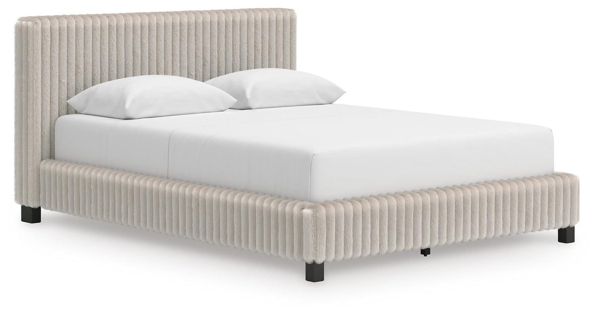Zuraleus Upholstered Bed Set - Queen, Dresser and Mirror