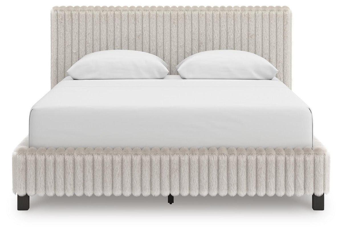 Zuraleus Upholstered Bed Set - Queen, Dresser and Mirror