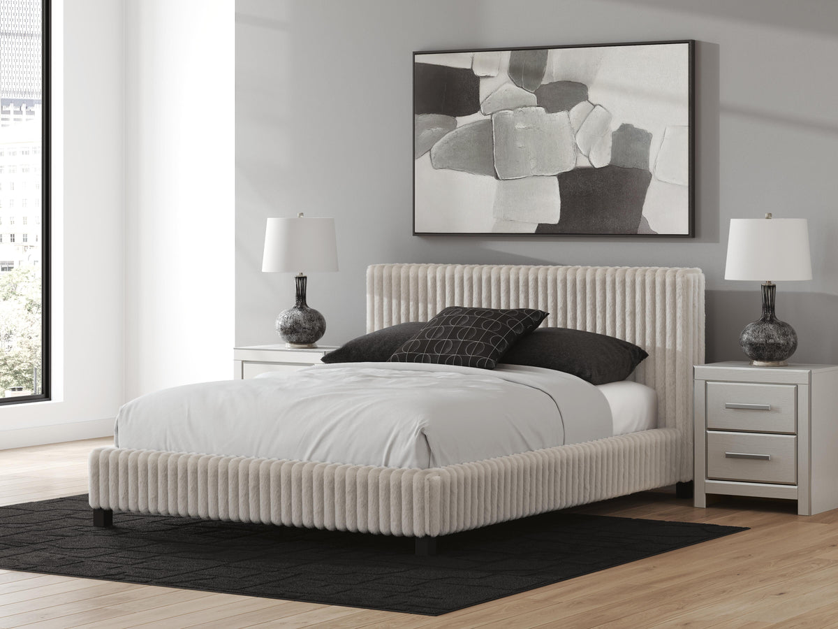 Zuraleus Upholstered Bed Set - Queen, Dresser and Mirror