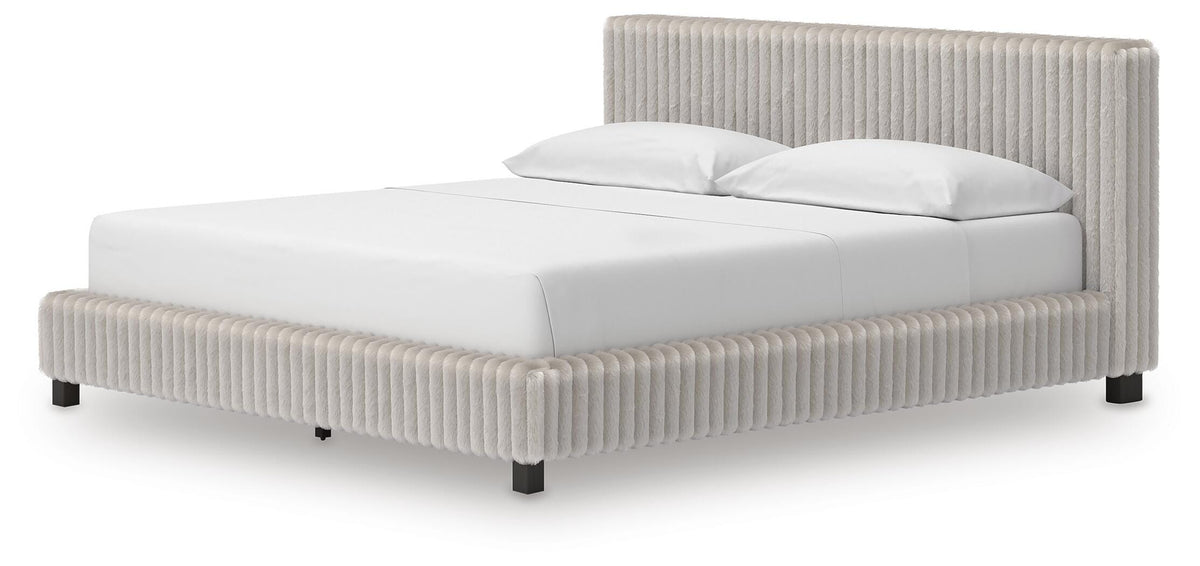 Zuraleus Upholstered Bed Set - California King, Chest and Nightstand