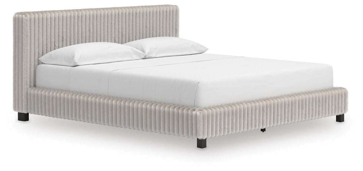 Zuraleus Upholstered Bed Set - California King, Chest and Nightstand