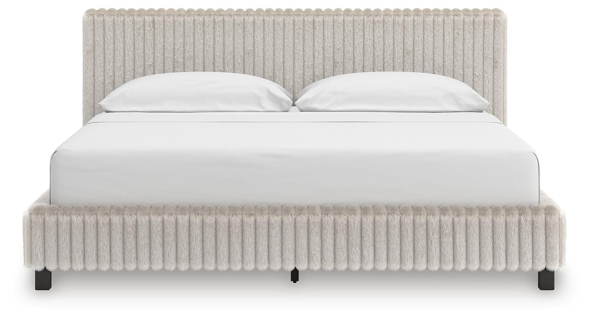 Zuraleus Upholstered Bed Set - California King, Chest and Nightstand