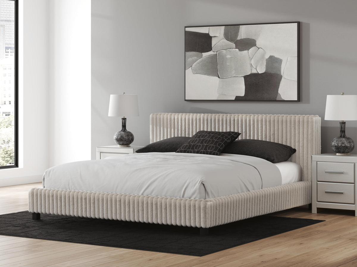 Zuraleus Upholstered Bed Set - California King, Chest and Nightstand