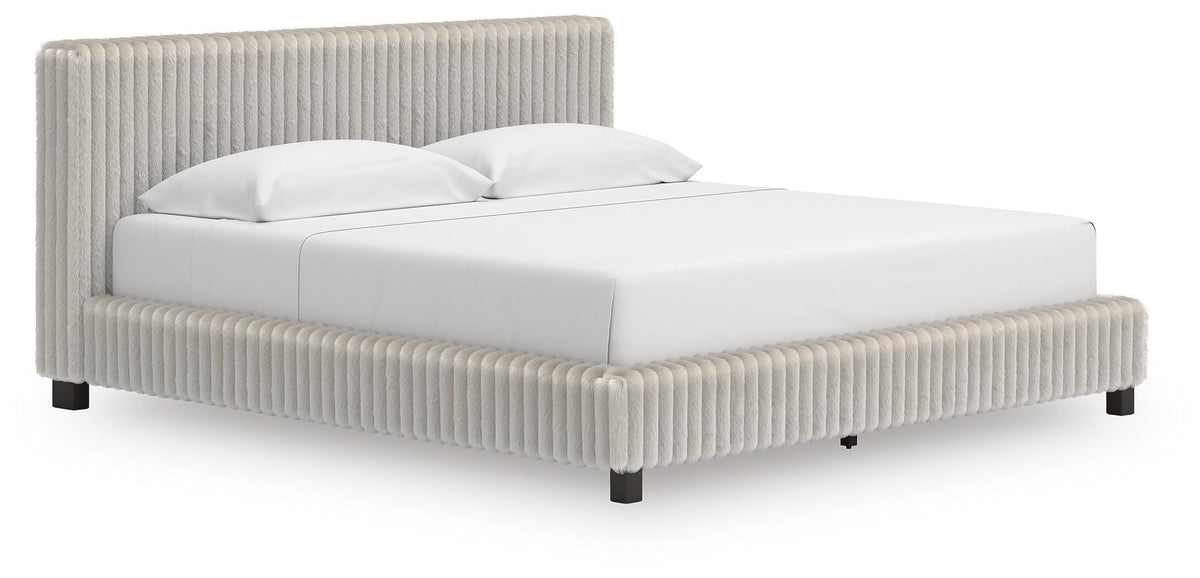 Zuraleus Upholstered Bed Set - King, Chest and Nightstand
