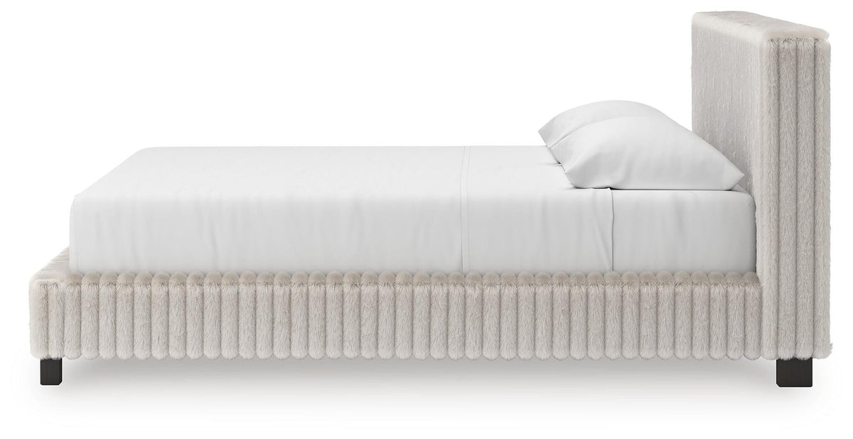 Zuraleus Upholstered Bed Set - King, Chest and Nightstand