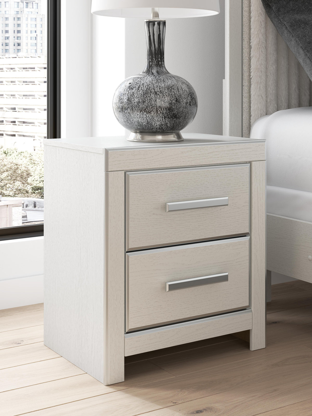 Zuraleus Queen Upholstered Panel Bed, Dresser, Mirror and Nightstand