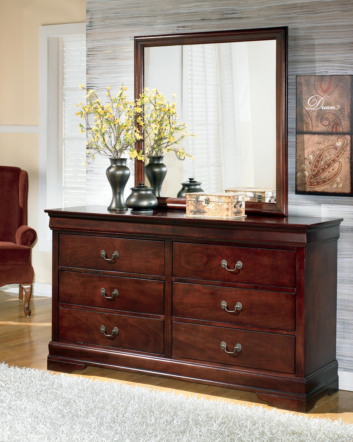 Alisdair Queen Sleigh Bed, Dresser, Mirror, and Nightstand