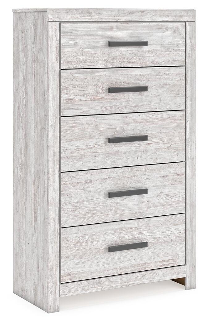 Cayboni King Panel Bed, Dresser, Mirror, Chest and 2 Nightstands