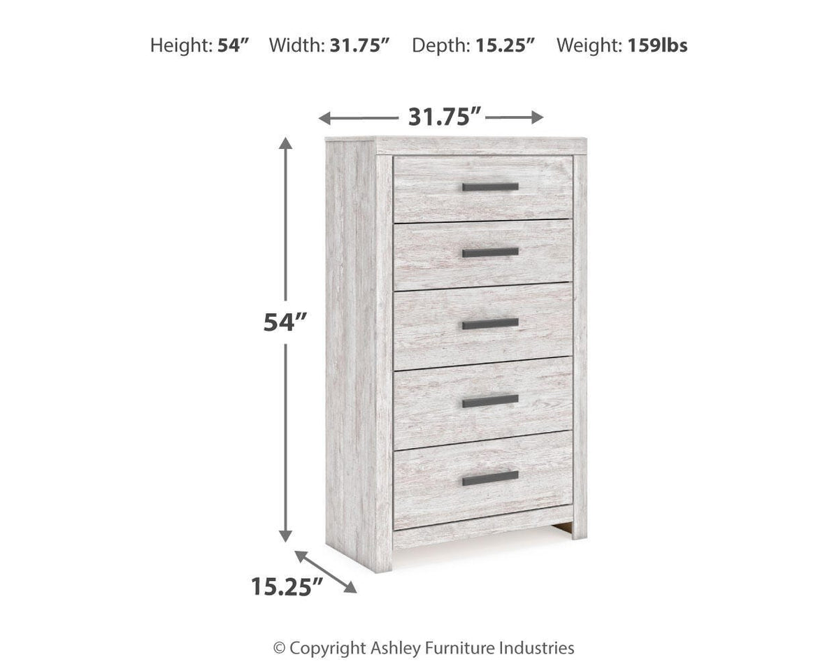 Cayboni King Panel Bed, Dresser, Mirror, Chest and 2 Nightstands