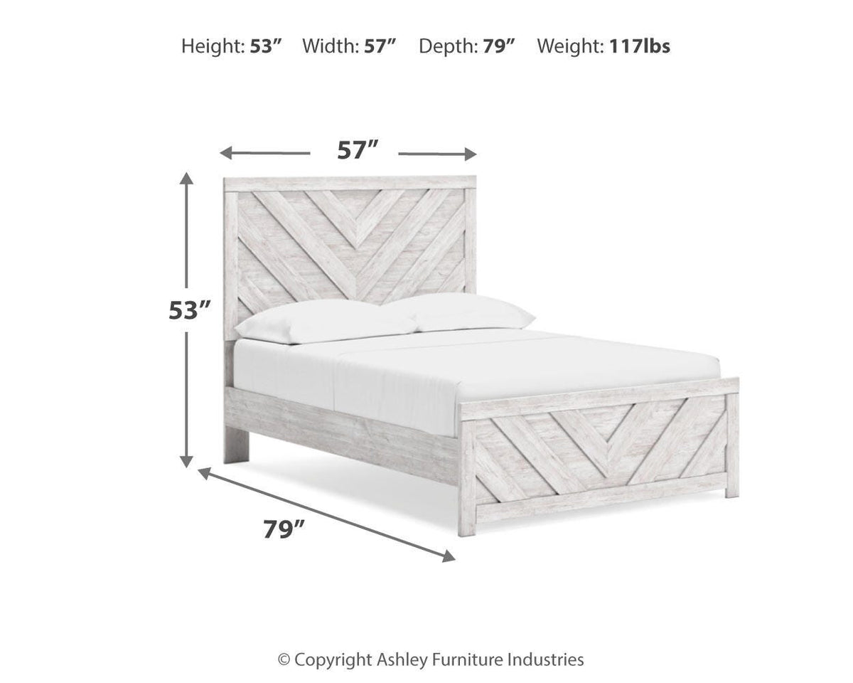 Cayboni Full Panel Bed, Dresser, Mirror and Nightstand