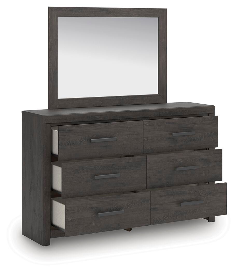 Prendonea Full Panel Bed, Dresser, Mirror, Chest and Nightstand