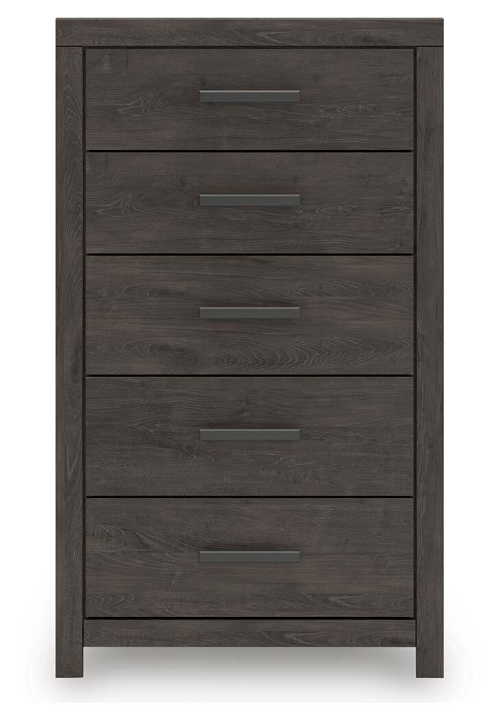 Prendonea Full Panel Bed, Dresser, Mirror, Chest and Nightstand