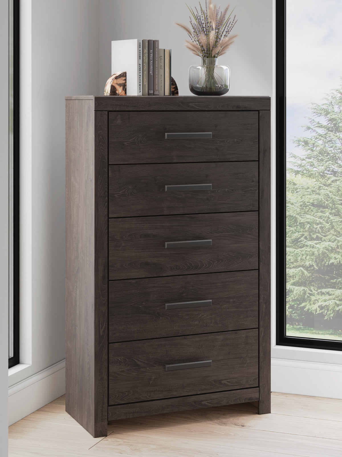 Prendonea Full Panel Bed, Dresser, Mirror, Chest and Nightstand