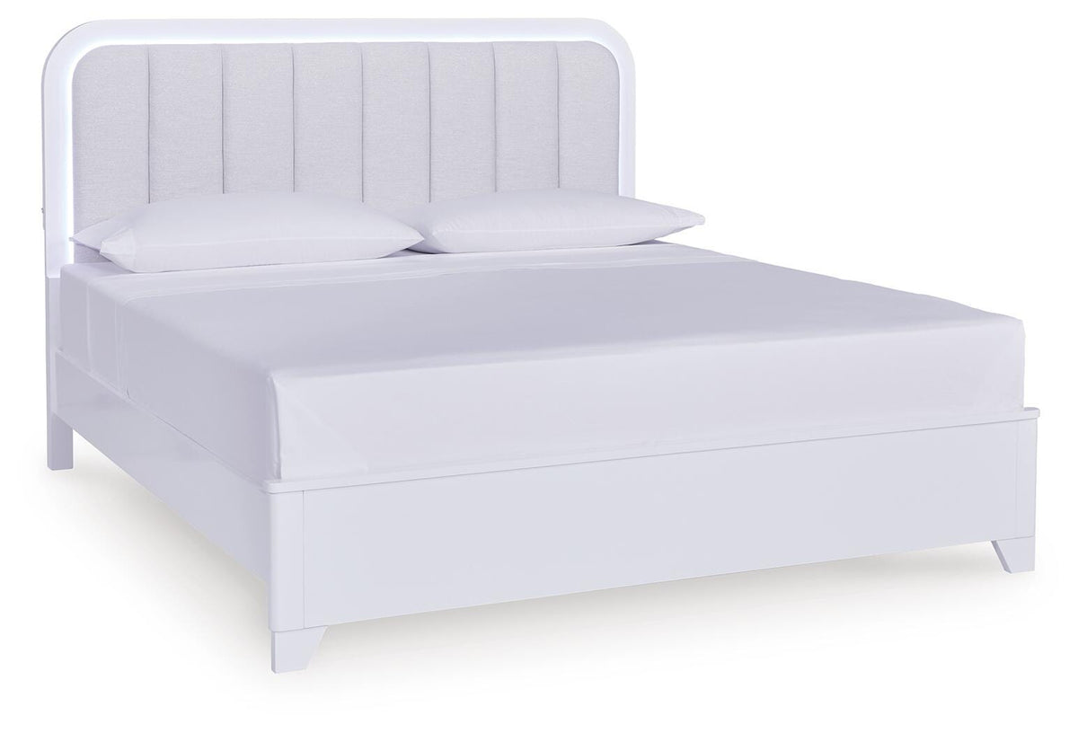 Jarlee King Panel Bed, Dresser, Mirror and Nightstand