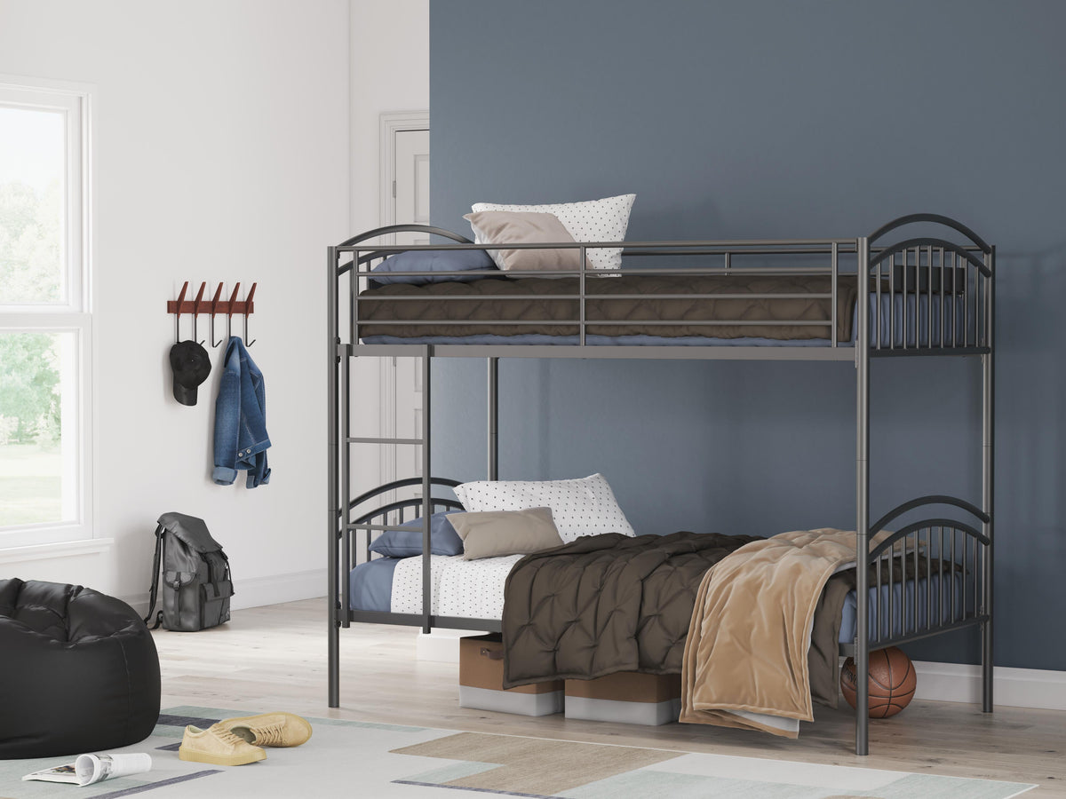 Lanceburg Twin over Twin Bunk Bed and 2 Mattresses