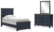 Landocken Panel Bed Set - Twin, Dresser and Mirror
