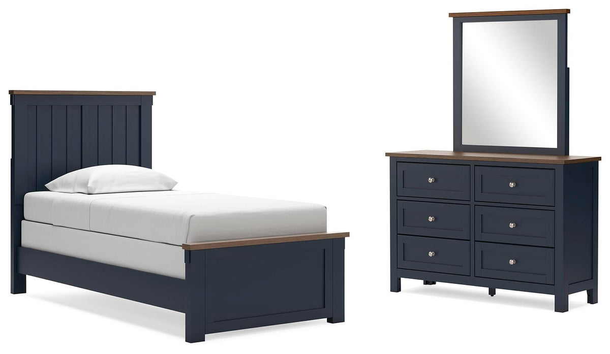Landocken Panel Bed Set - Twin, Dresser and Mirror