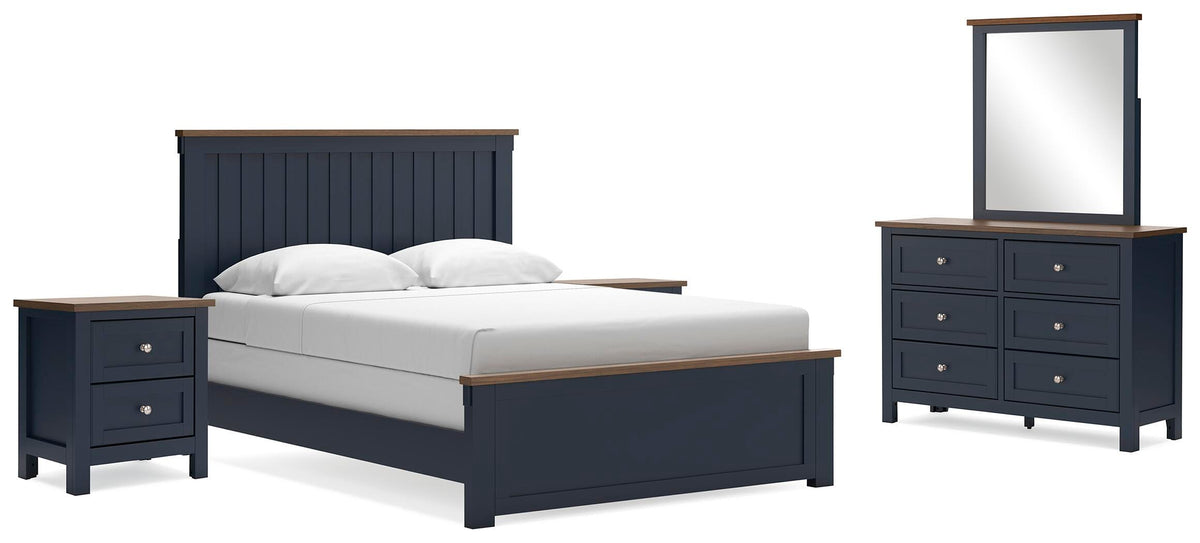 Landocken Panel Bed Set - Queen, Dresser, Mirror and 2 Nightstands