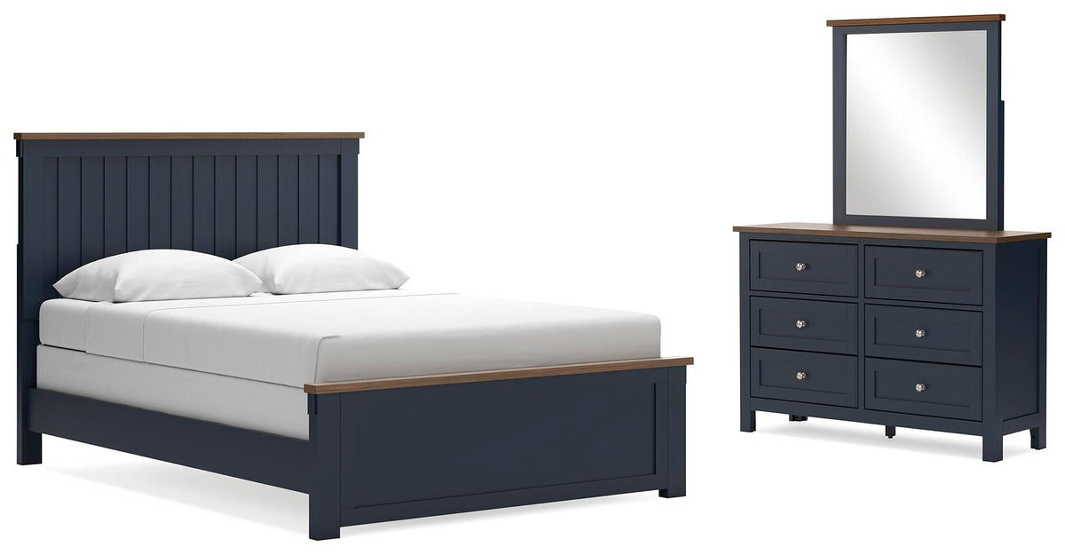 Landocken Panel Bed Set - Queen, Dresser and Mirror